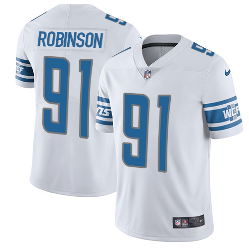 2019 Men Detroit Lions #91 Robinson white Nike Vapor Untouchable Limited NFL Jersey